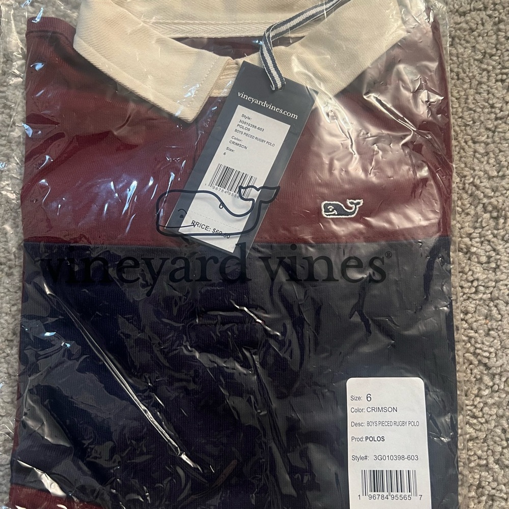 Vineyard Vines Crimson Rugby Polo